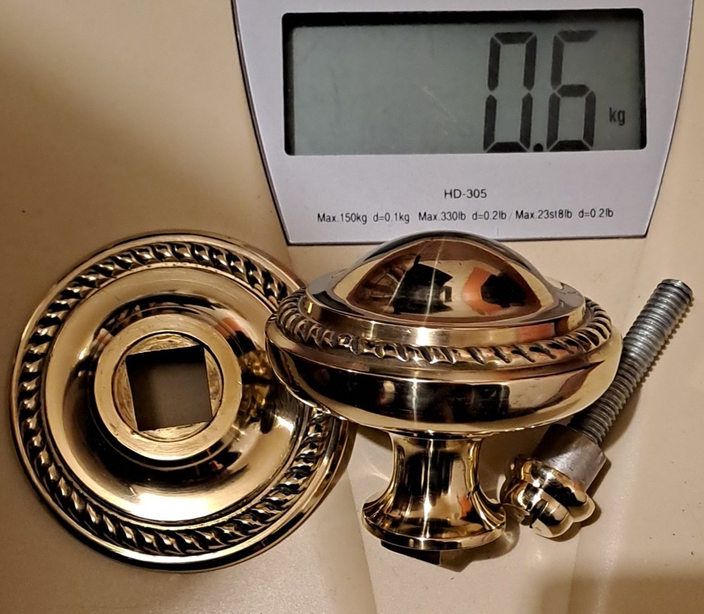 RECLAIMED RAW UNPROTECTED BRASS FRONT ENTRANCE DOOR CENTRE KNOB PULL HANDLE