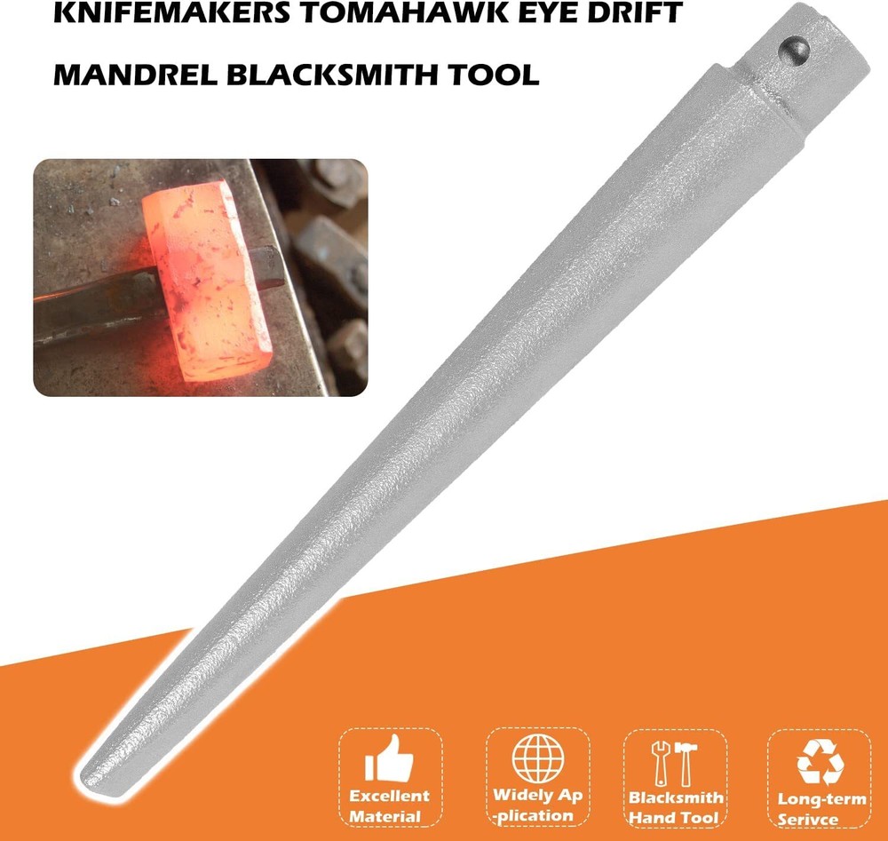 Blacksmith Drift Tool Blacksmithing Tomahawk Eye Drift / Mandrel Blacksmith Tool