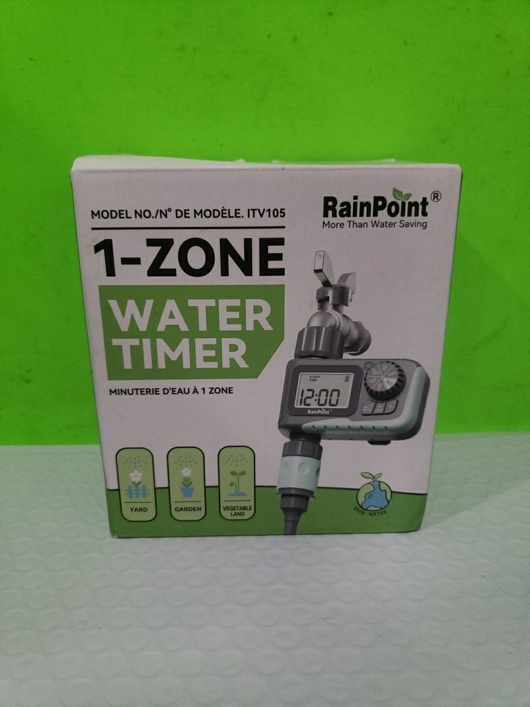 RAINPOINT Programmable Garden Hose Sprinkler Timer – 1-Zone, Rain Delay, Manual