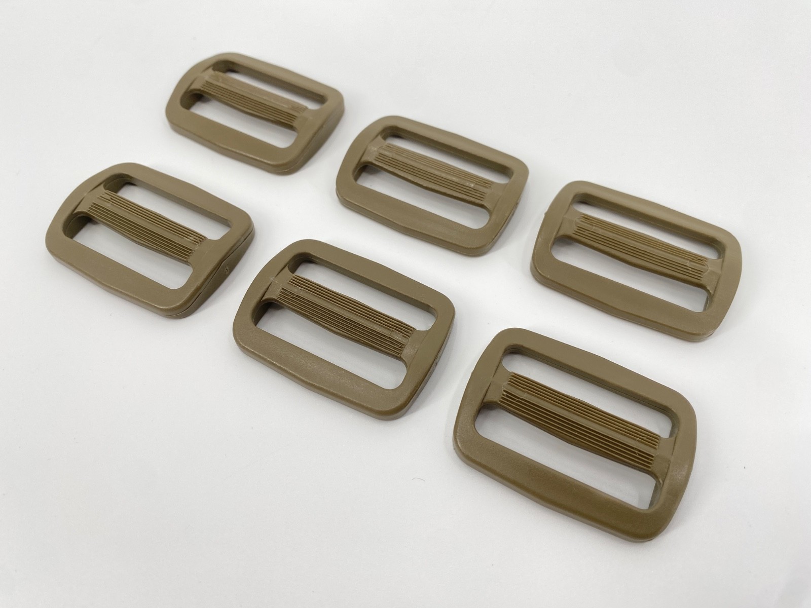 SET OF 6 ITW 1.5" Tri glide Sliplock Strap Adjust Military Buckle Sling TAN