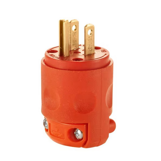 15 Amp 125-Volt 3-Wire Plug Orange