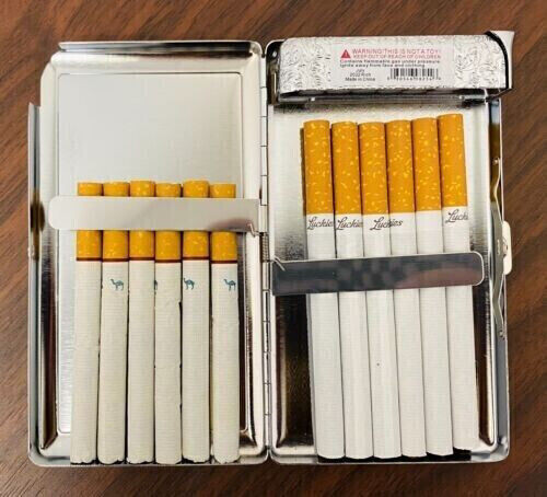 Prayer 100's Size Cigarette Case with lighter ID Holder Wallet