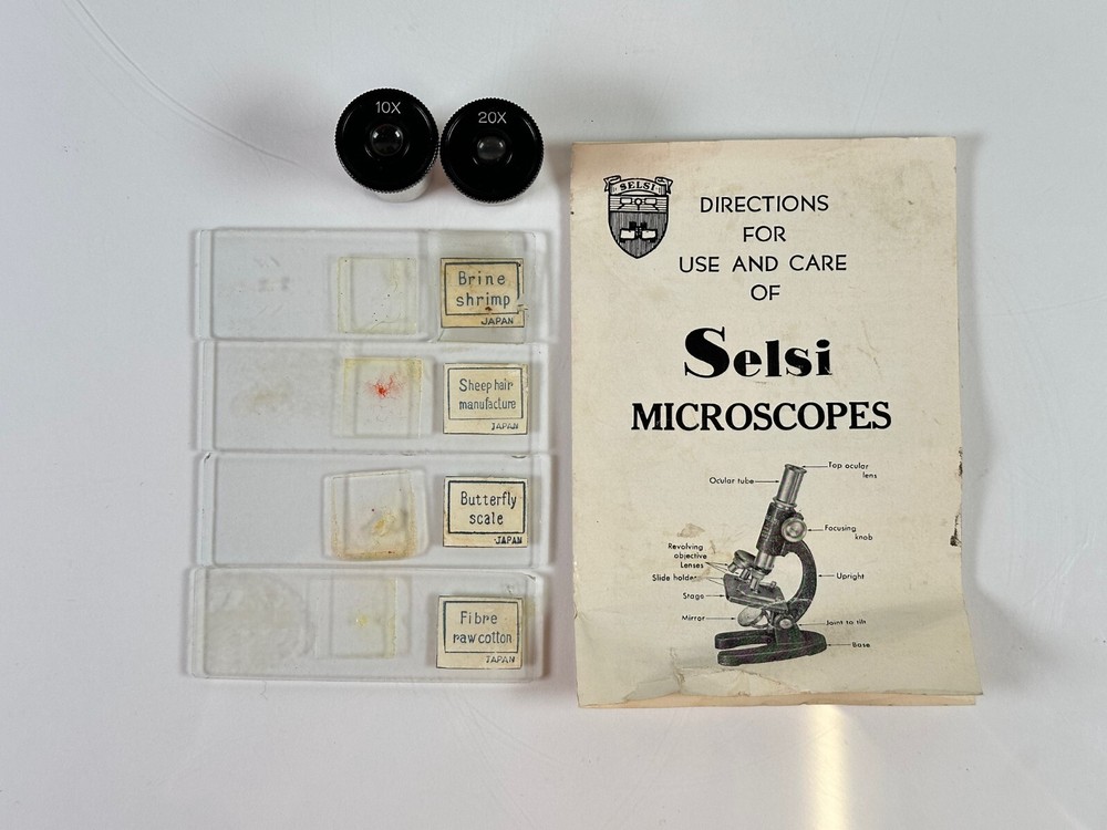 Selsi 100x-800x Microscope w/ Wood Case