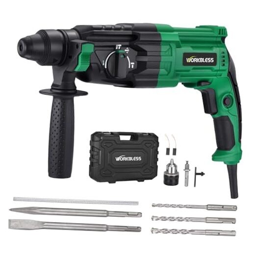 1 Inch SDS-Plus Rotary Hammer Drill, 8Amp, 3.0J 4 Functions Variable Speed