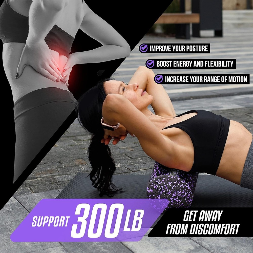 High-Density EPP Round Back Roller Foam, Exercise Foam Roller for Yoga, Pilat...