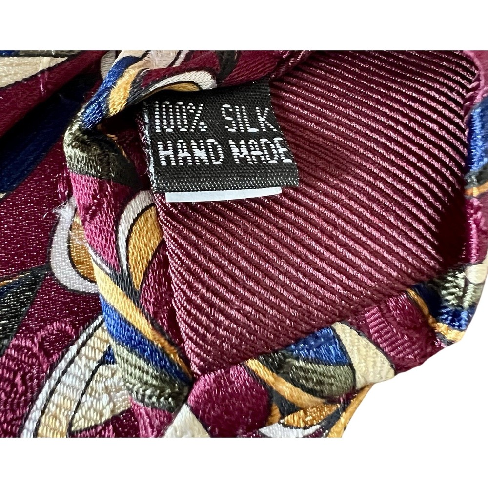 Rooster Men's Necktie Multicolor Pattern 100% Silk Handmade
