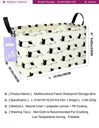 Rectangular Storage Basket Fabric Organizer Bin for Rec Bulldog