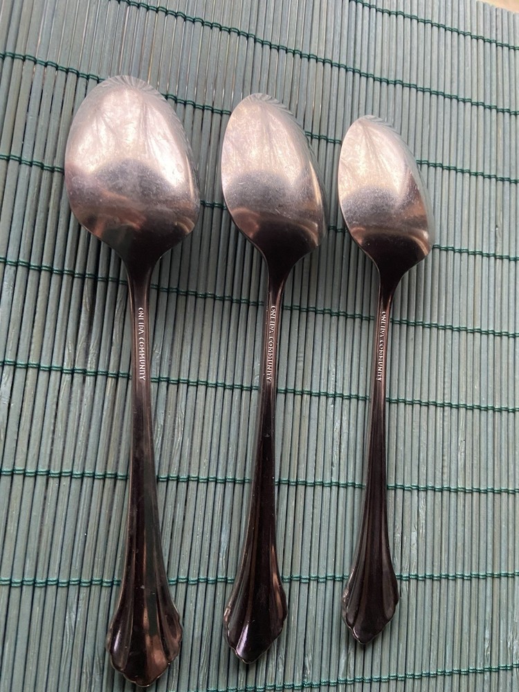 Oneida Community CLARETTE Stainless Teaspoons 6” Flatware Set 3