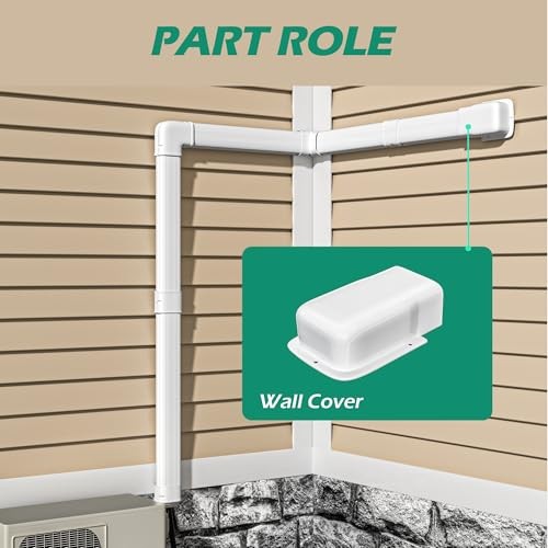 4" Width Wall Cover, Mini Split Line Set Cover Accessories for Mini 4" width