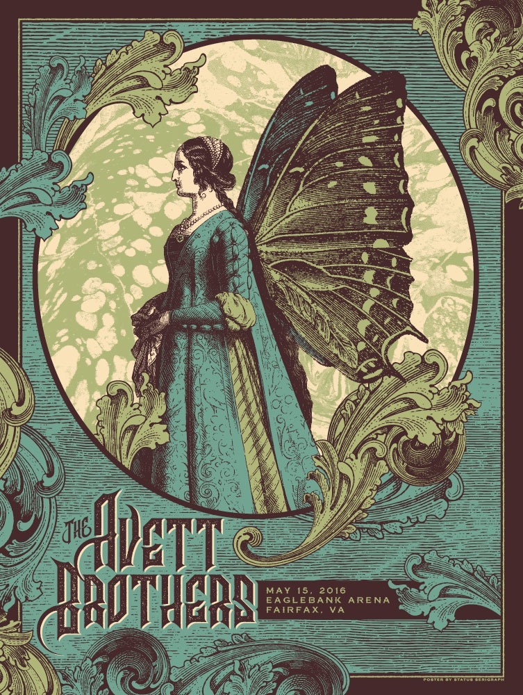 Avett Brothers Poster Eaglebank Arena Fairfax, VA 5/15/16