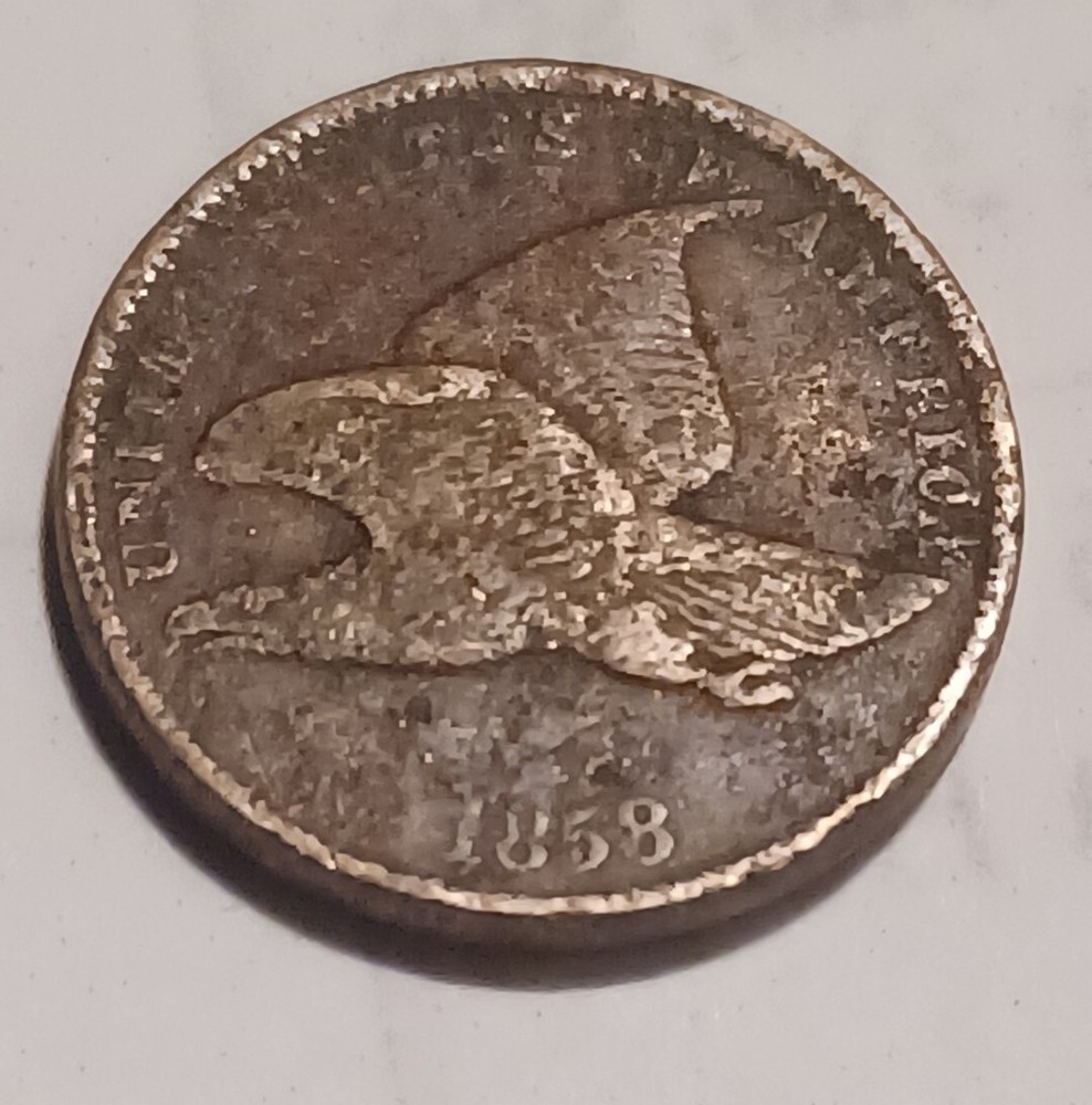 1858 Flying Eagle Cent Large Letters Semi-Key Date |
