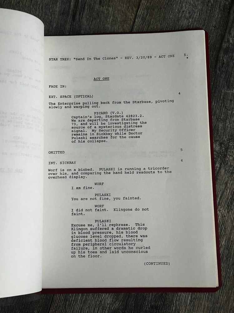 STAR TREK Script The Next Generation Up The Long Ladder 4th Revised Final Draft