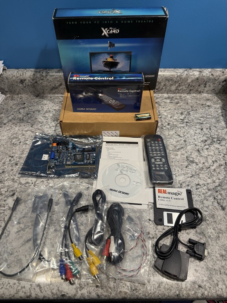 Sigma REALmagic XCard PCI DVD Decoder & RARE REMOTE Retro PC CRT TV Untested