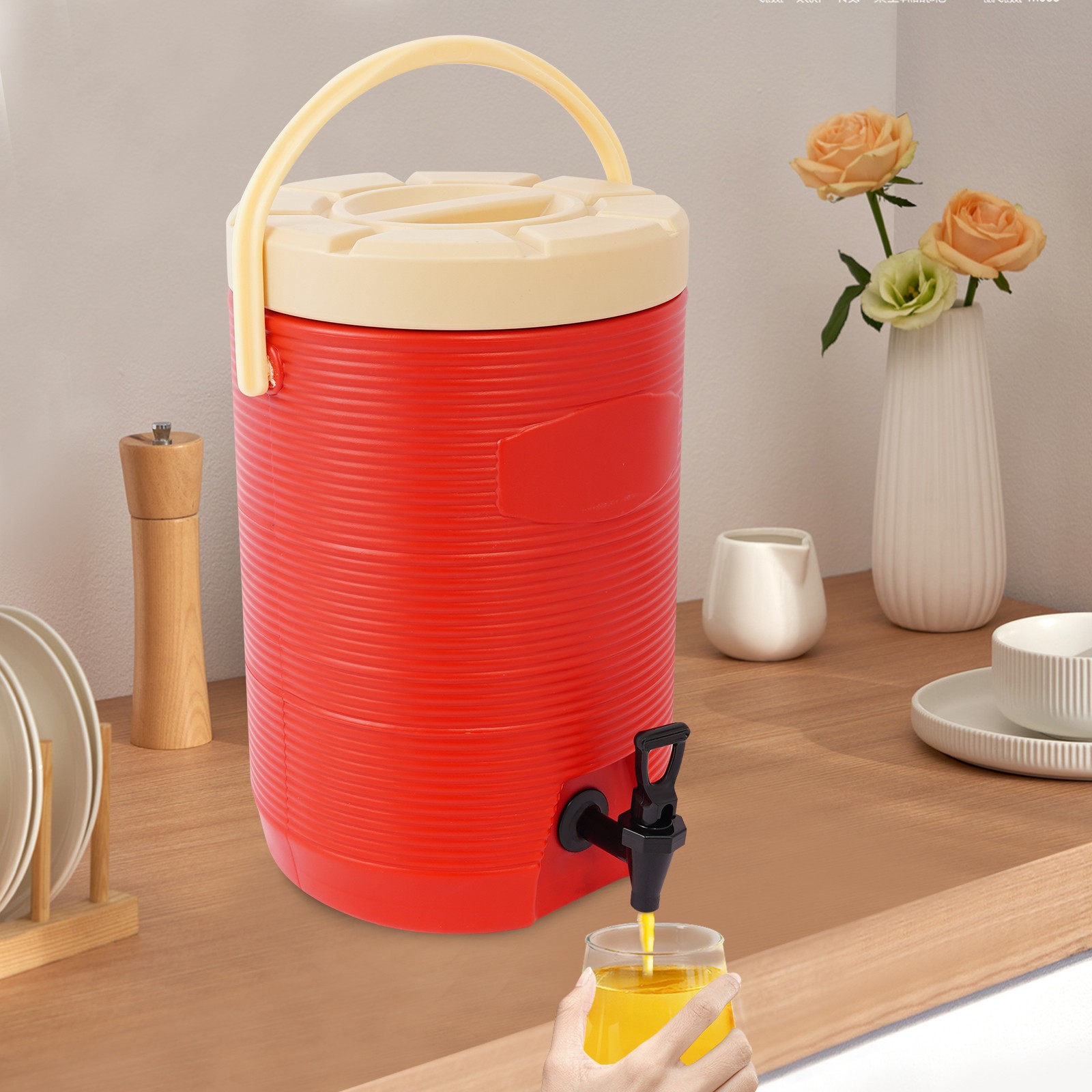 Stainless Steel Insulated Beverage Dispenser, Insulated Beverage Container 15.4L