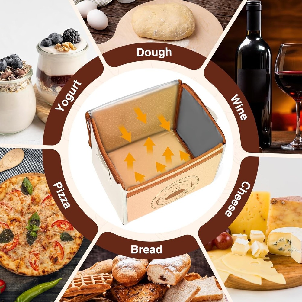 Bread Proofing Box W/ 6 Temperature Settings(50-122℉ & 48H Timer Foldable Dough