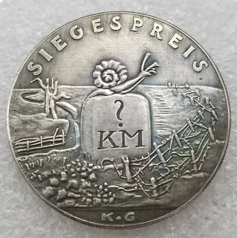 Satirical Coin "Siegespreis" or "Prize of Victory" medal, created in 1917