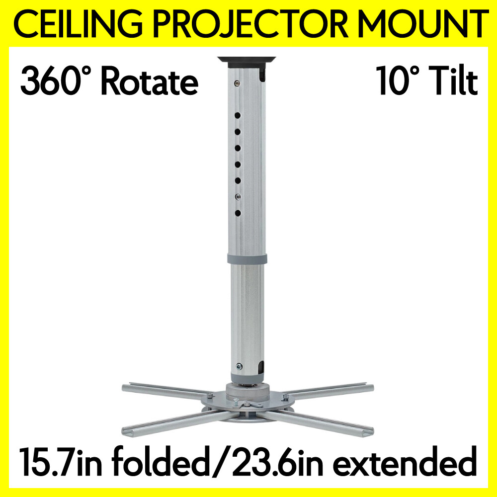 Adjustable Ceiling Projector Mount Bracket Max 44 lbs Tilt + 360 Degree Swivel