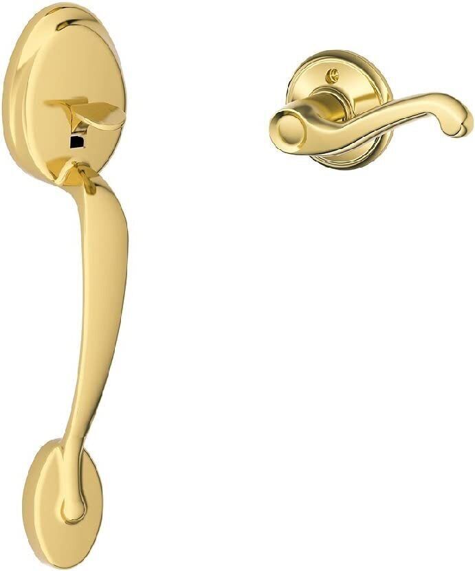 Schlage Plymouth Entry Door Handle with Left Handed Flair Door FE285 PLY FLA LH