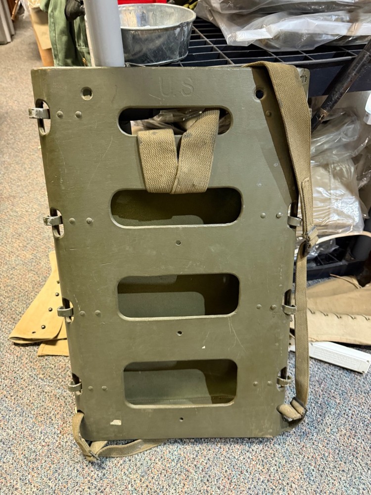 ORIGINAL WWII US ARMY M1944 EQUIPMENT AMMO CARRY PACK BOARD BACKPACK-US MARKED