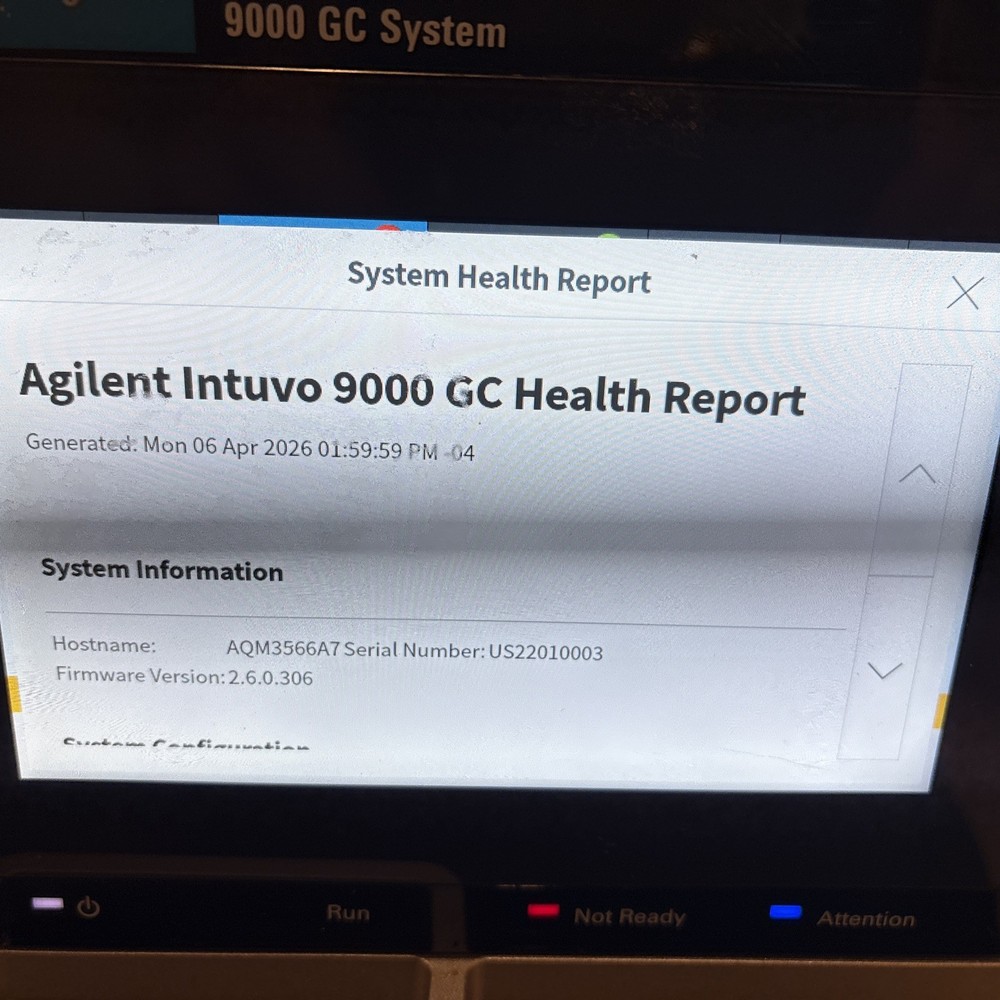 Agilent Intuvo 9000 GC System / Missing Hardware