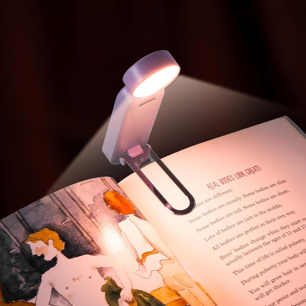 USB Rechargeable Book Light, Blue Light Blocking, Amber Clip On Bookmark Read...