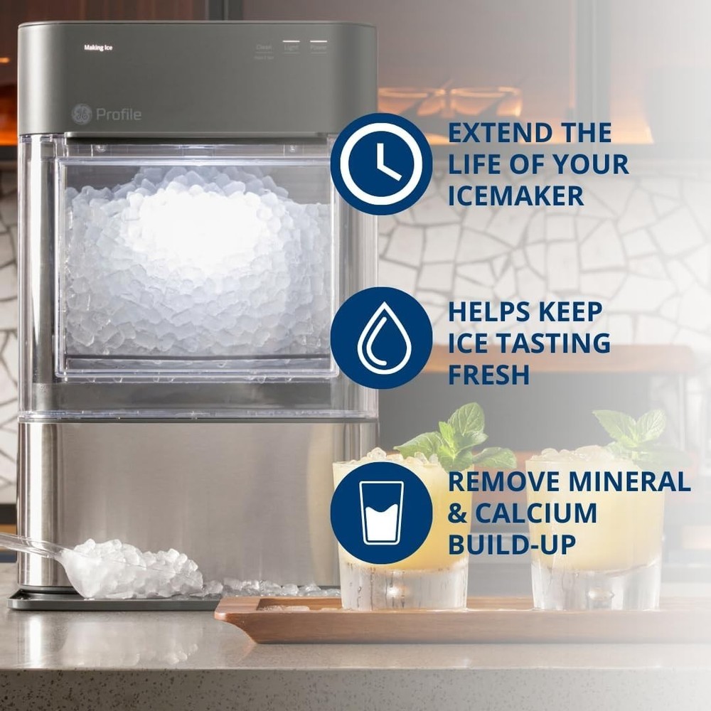Compact Opal Nugget Ice Maker Maintenance Kit | Odorless 5 oz Solution & Sponge