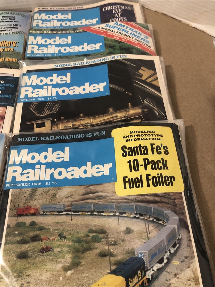 1982 MODEL RAILROADER MAGAZINE (12) ISSUES COMPLETE YEAR VTG Wrapped Separately