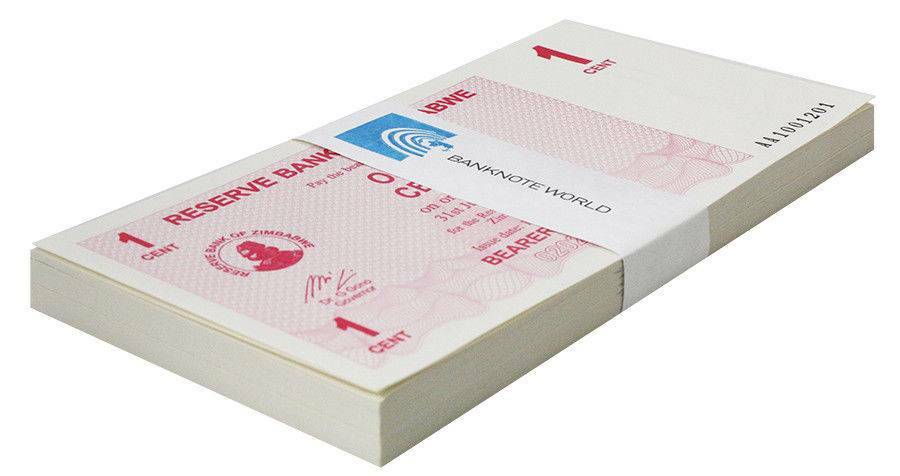 Zimbabwe 1 Cent Bearer Cheque, 2006, P-33, UNC X 100 PCS Bundle Pack