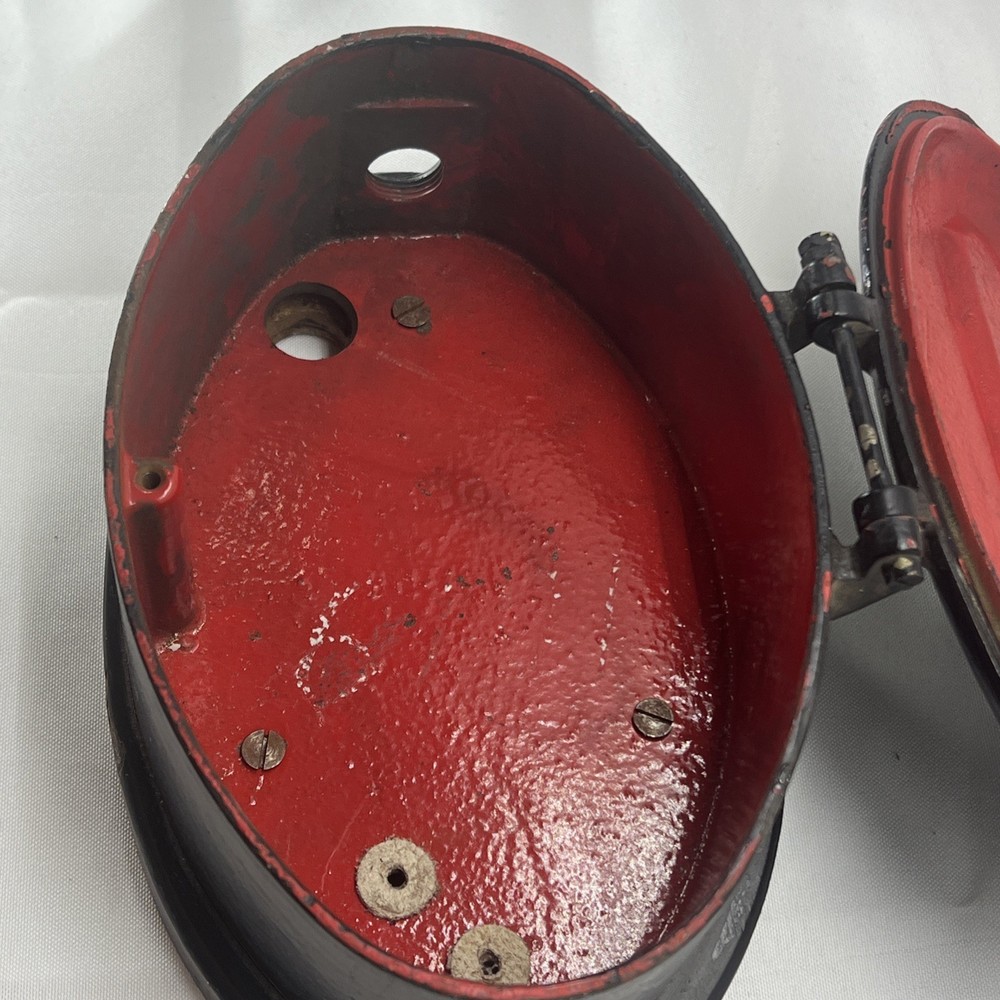 VINTAGE OVAL FIRE ALARM CALL BOX PULL STATION Black