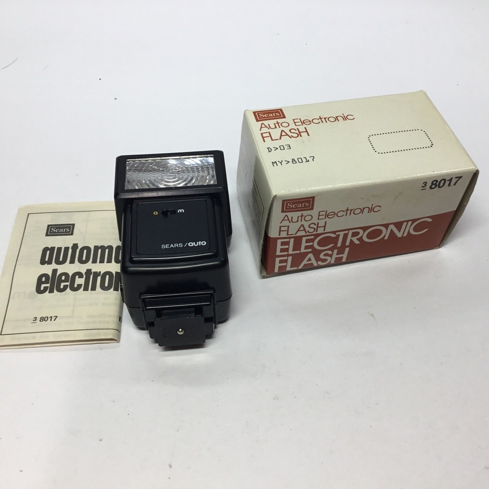Sears Auto Electronic Flash - Box And Papers Camera Flash.