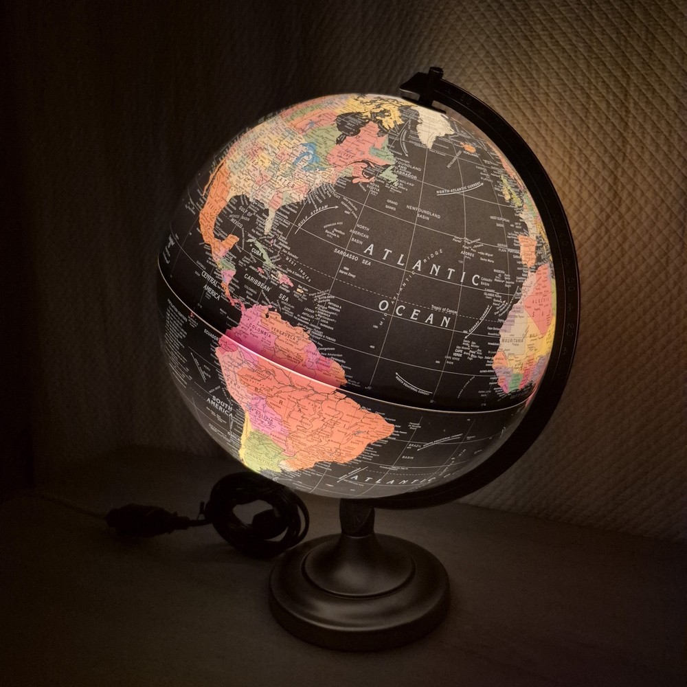 Replogle Orion 12" Black Illuminated Globe Lighted