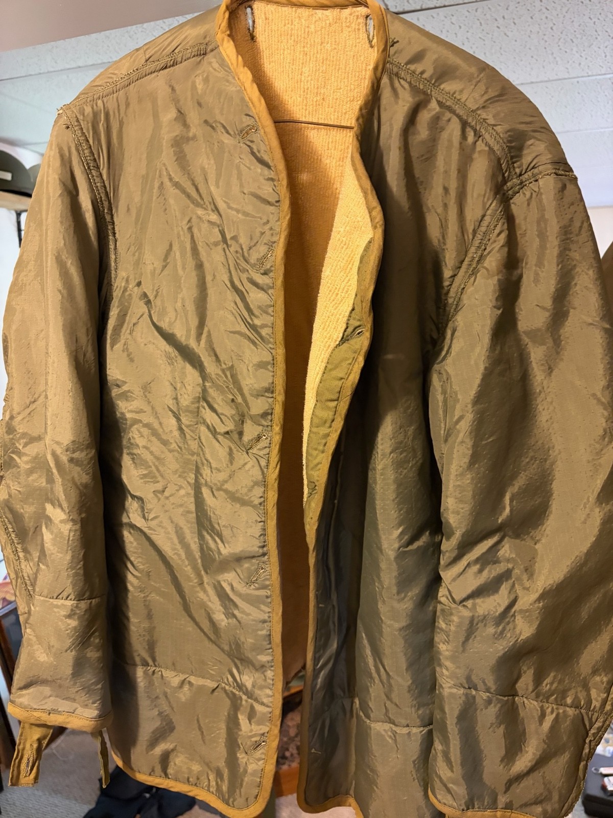 USGI M-1951 MILITARY FIELD JACKET LINER SMALL WOOL INSERT KOREAN WAR OLIVE GREEN