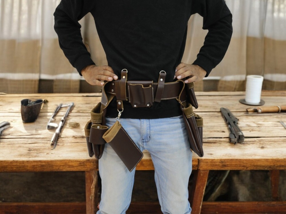 Genuine Leather Trimmer Tool Belt – Built for Precision & Comfort