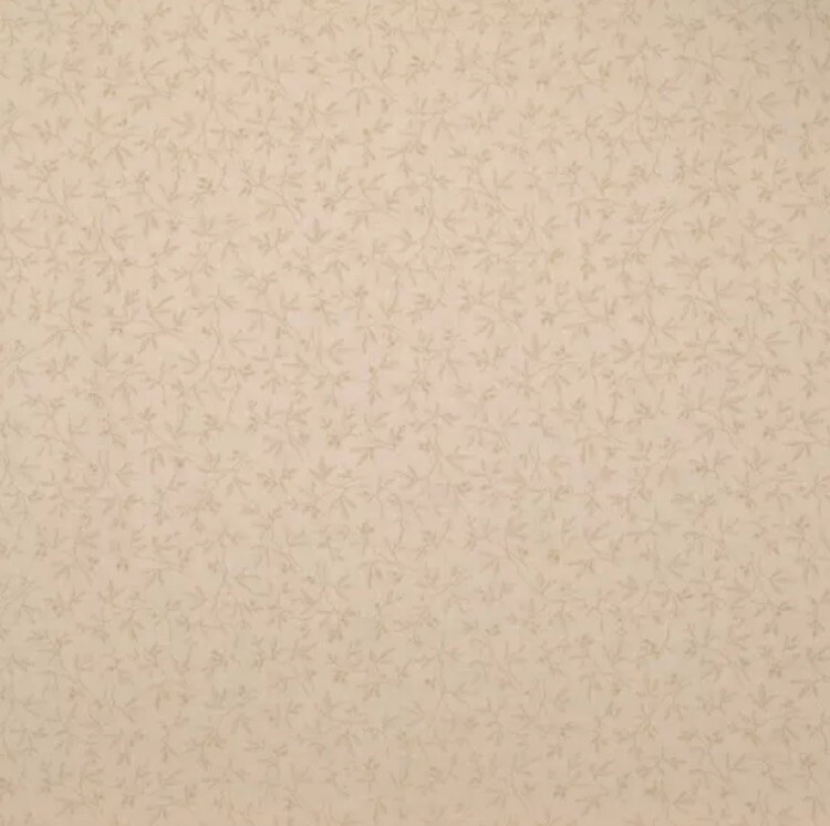 Tiny Vine Print on Cream Calico Cotton Fabric, BTHY