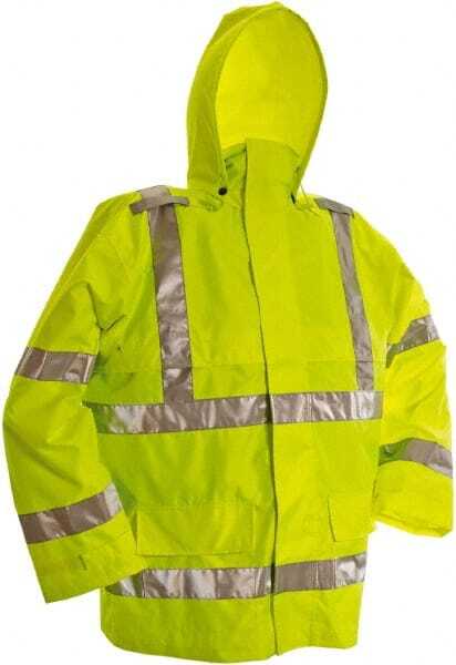 Viking D6323JG-M Rain Jacket: Size M, Polyester High Visibility Green