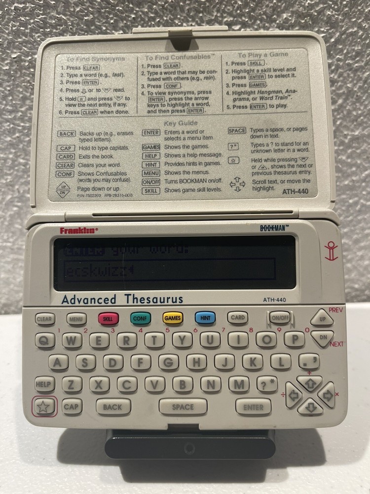 Franklin Bookman Advance Thesaurus ATH-440  #AJ