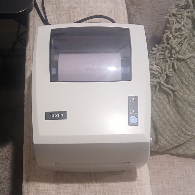 Tapsin Label Printer White Thermal Barcode Desktop Printing Machine