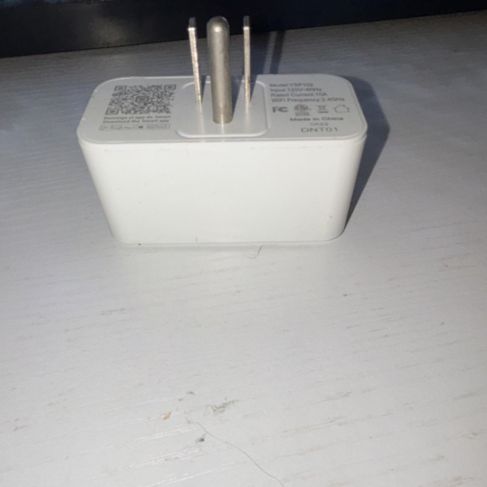 YSP102 Wi-Fi Smart Plug Type B White App-Controlled On/Off Switch