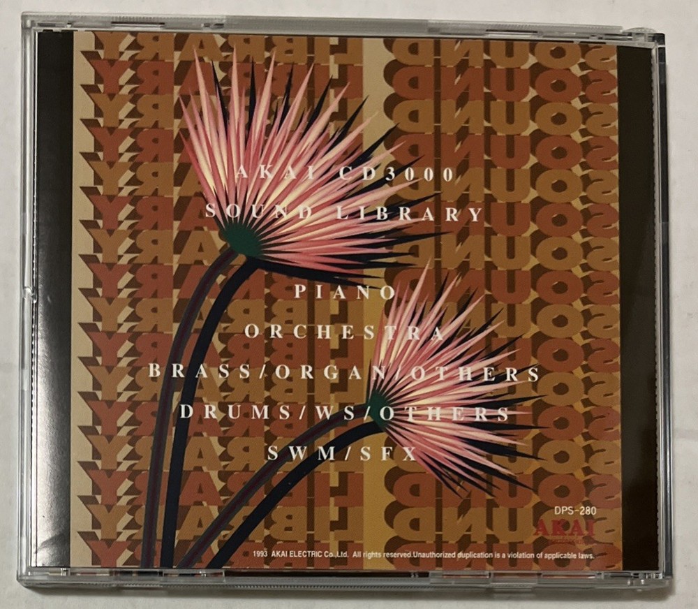 Akai Professional CD3000 Sound Library Akai Format Sample/Sampling CD 1993