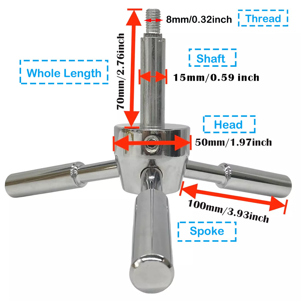 Fireproof 3 spoke Gun Safe Handle / Chrome Finish Replacement Safe Box Handle