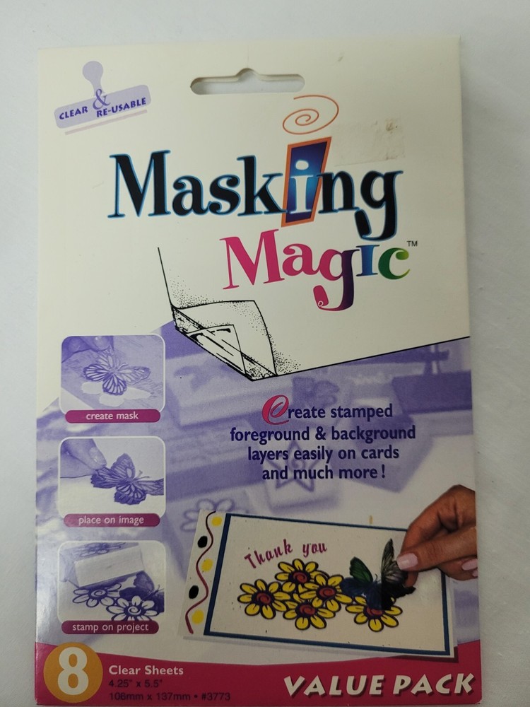 Therm O Web Masking Magic Value Pack Clear Reusable 8 Sheets 4.25X5.5