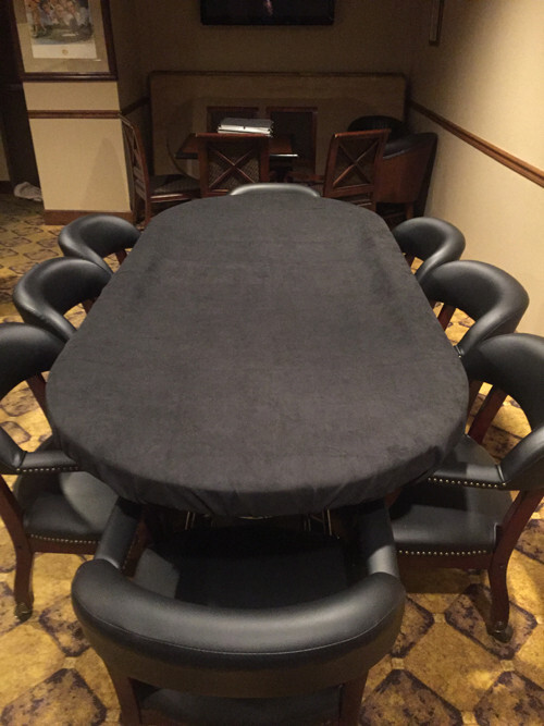 Felt poker table cover - for round table with leaf insert / oval table FS
