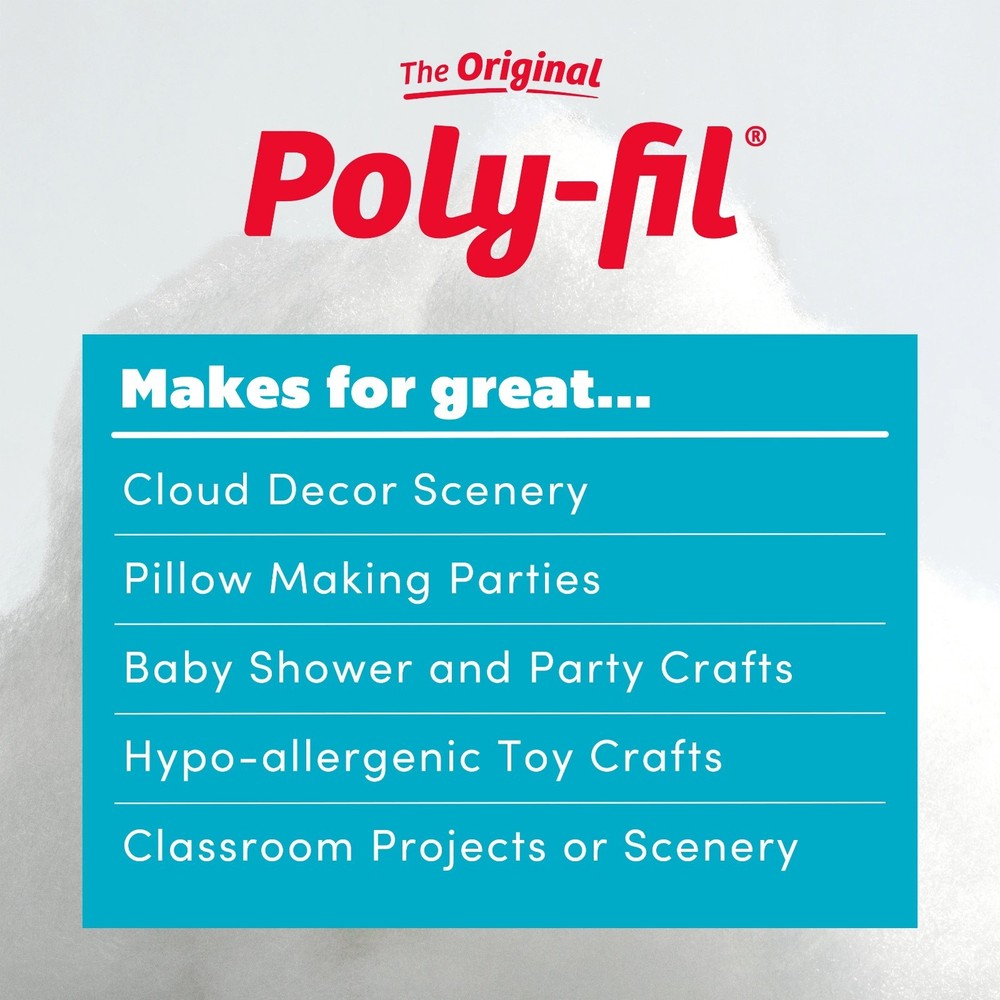 Poly-Fil Polyester Fiberfill Stuffing, 20lb Box, Bulk, by Fairfield