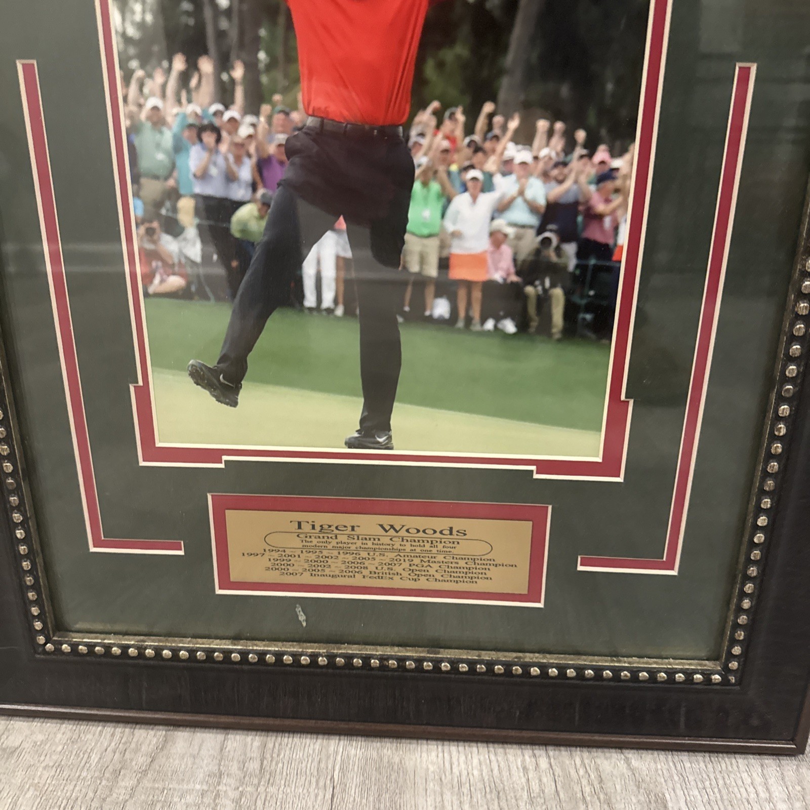 Tiger Woods Golf Grand Slam Champion 24.75" x 16" Framed Collectible