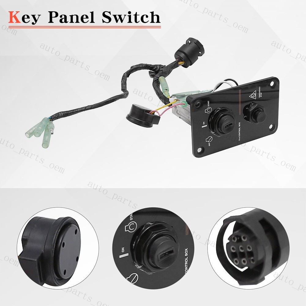 Outboard Single Engine Key Switch Assembly Panel Fits For Yamaha 704-82570-12-00