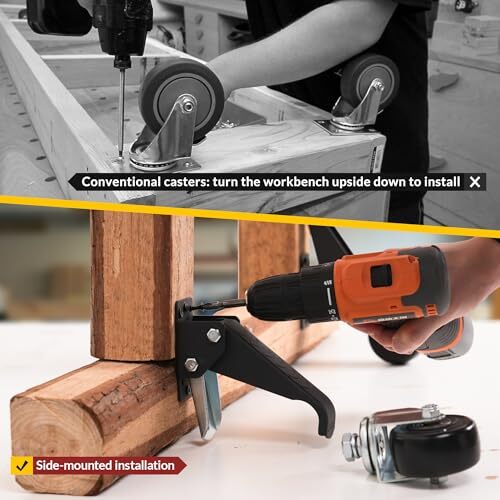 Retractable Casters Heavy Duty Casters with Lifting and Lowering Function
