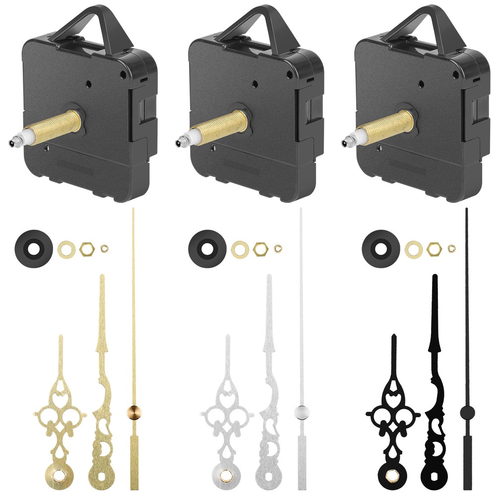3PCS Clock Movement Replacement Kit – Silent Sweep Hands for  25-30cm Wall Clock