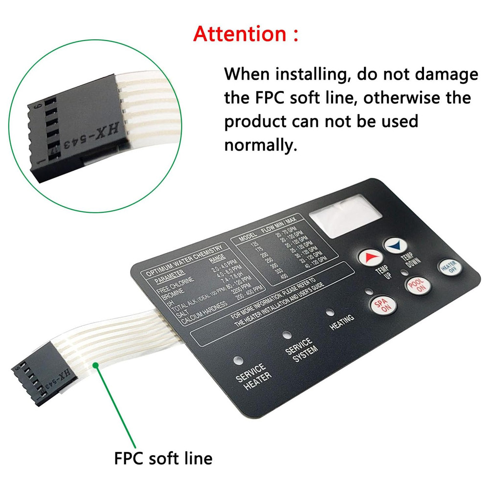 Replacement for Pentair 472610Z Switch Membrane Pad MasterTemp Pool & Spa Heater