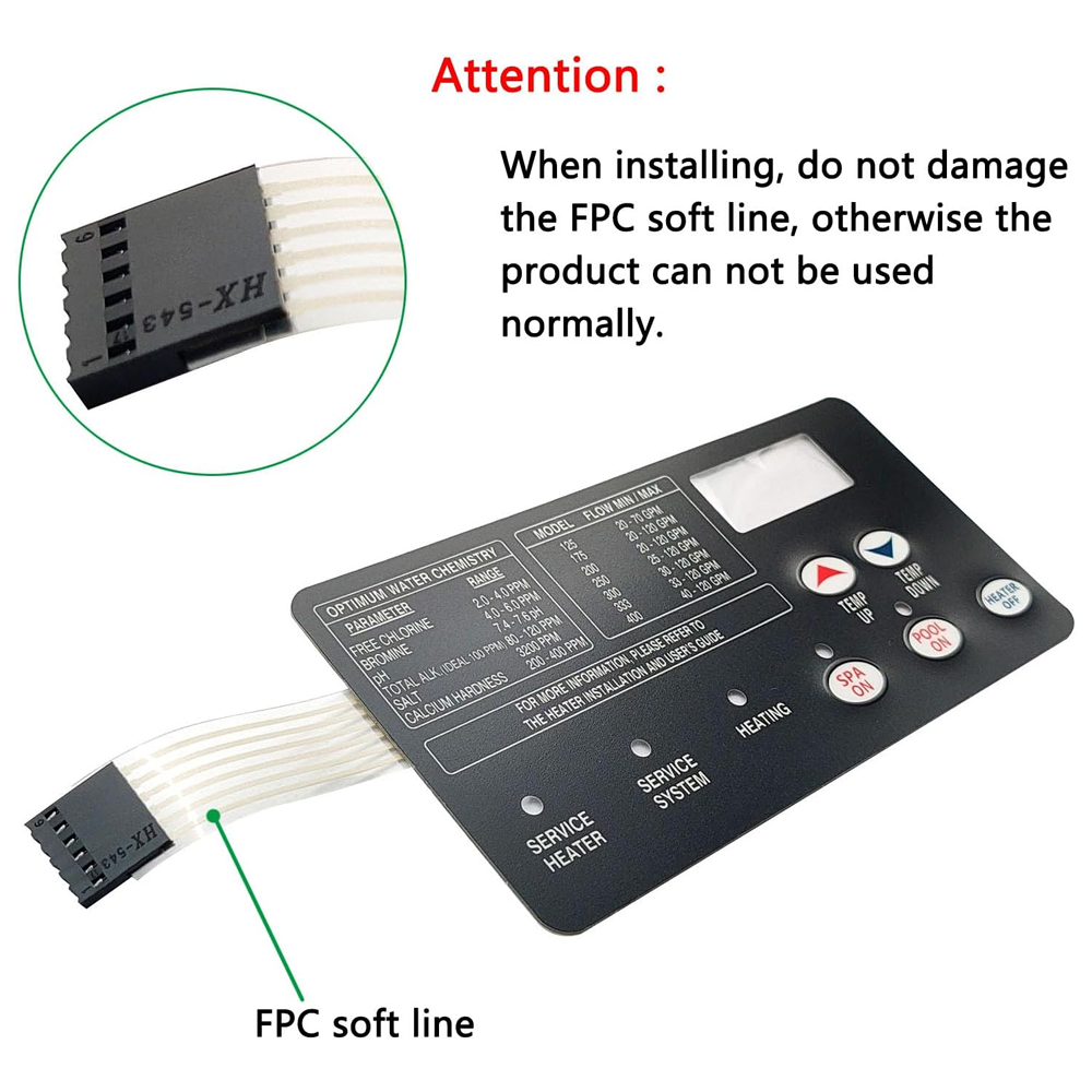 Replacement for Pentair 472610Z Switch Membrane Pad MasterTemp Pool & Spa Heater