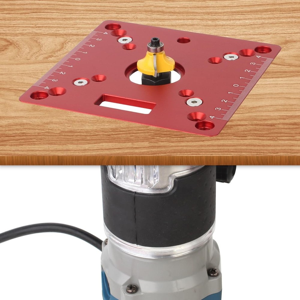 KETIPED Aluminium Router Table Insert Plate,Mini Red(single Plate)